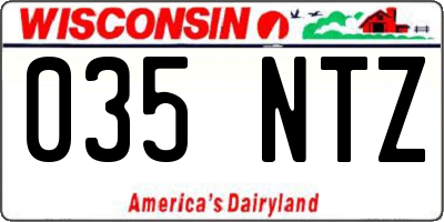 WI license plate 035NTZ