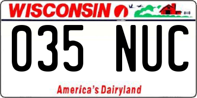 WI license plate 035NUC