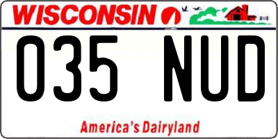 WI license plate 035NUD