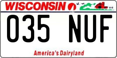 WI license plate 035NUF