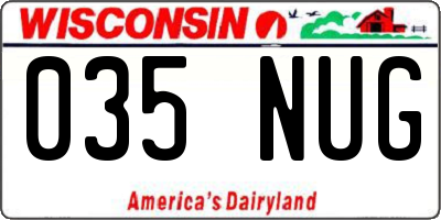 WI license plate 035NUG