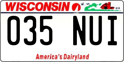 WI license plate 035NUI