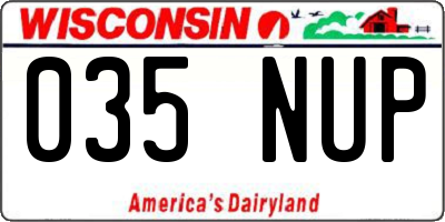 WI license plate 035NUP