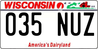 WI license plate 035NUZ
