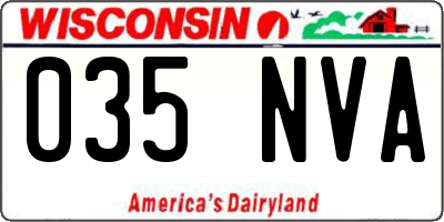 WI license plate 035NVA