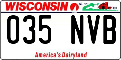 WI license plate 035NVB