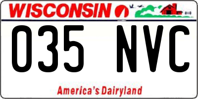 WI license plate 035NVC