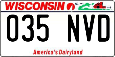WI license plate 035NVD