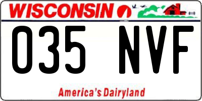WI license plate 035NVF