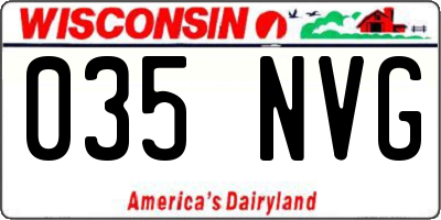 WI license plate 035NVG