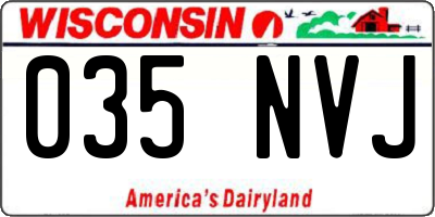 WI license plate 035NVJ