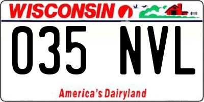 WI license plate 035NVL