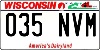 WI license plate 035NVM