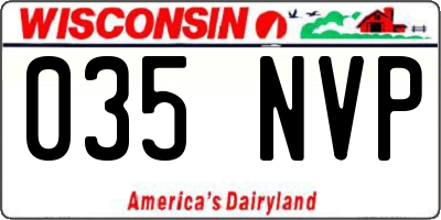 WI license plate 035NVP