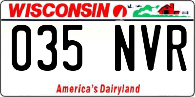 WI license plate 035NVR