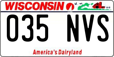 WI license plate 035NVS