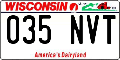 WI license plate 035NVT