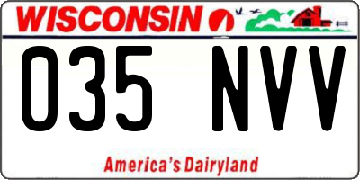 WI license plate 035NVV