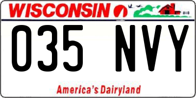 WI license plate 035NVY