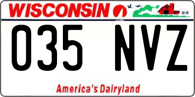 WI license plate 035NVZ