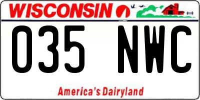 WI license plate 035NWC