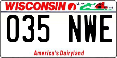 WI license plate 035NWE