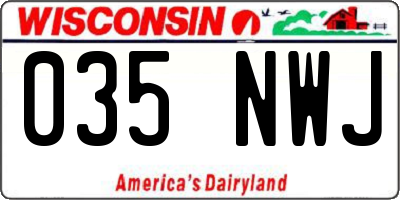 WI license plate 035NWJ