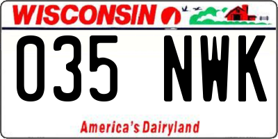 WI license plate 035NWK