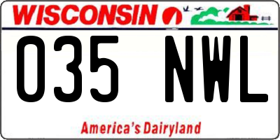 WI license plate 035NWL
