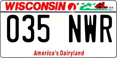 WI license plate 035NWR