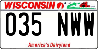 WI license plate 035NWW