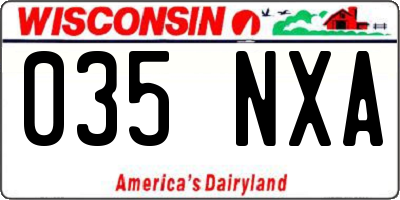 WI license plate 035NXA