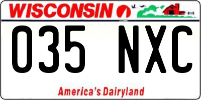 WI license plate 035NXC