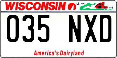 WI license plate 035NXD