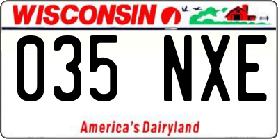 WI license plate 035NXE