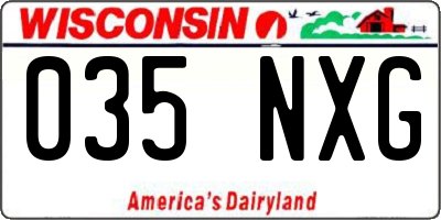WI license plate 035NXG