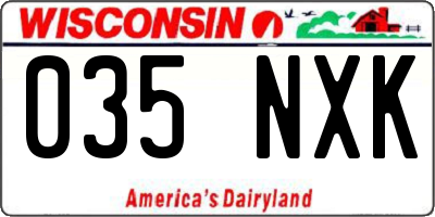 WI license plate 035NXK