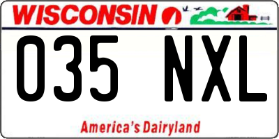 WI license plate 035NXL