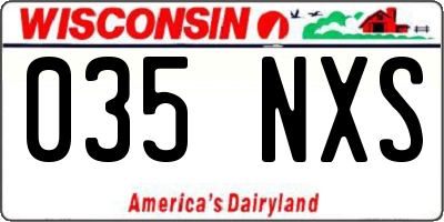 WI license plate 035NXS