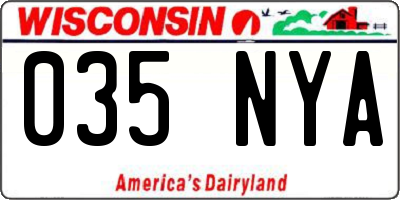 WI license plate 035NYA