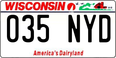 WI license plate 035NYD
