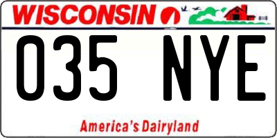 WI license plate 035NYE