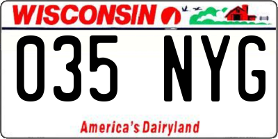 WI license plate 035NYG