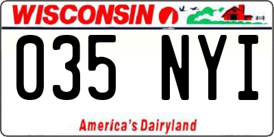 WI license plate 035NYI