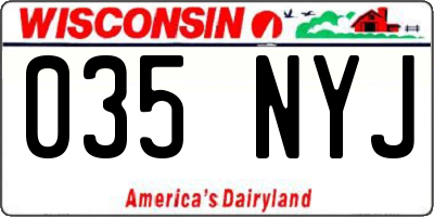 WI license plate 035NYJ