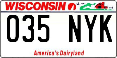 WI license plate 035NYK
