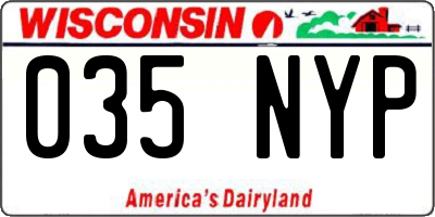 WI license plate 035NYP