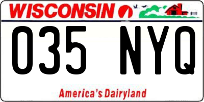 WI license plate 035NYQ