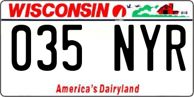 WI license plate 035NYR