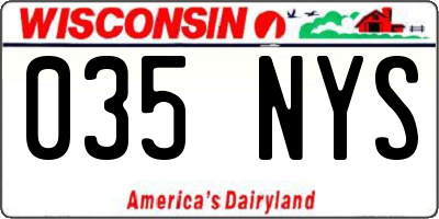 WI license plate 035NYS
